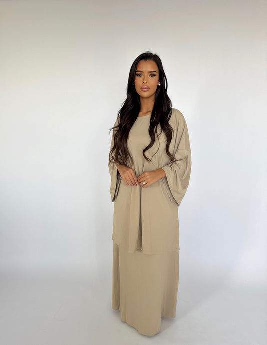 Modèle long jupe - Beige