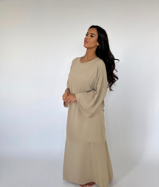 Modèle long jupe - Beige